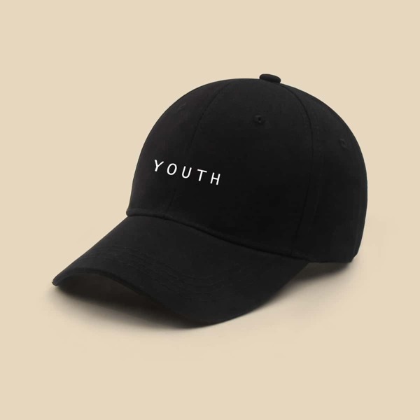 

Letter Graphic Baseball Cap, Black