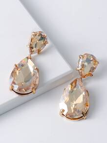juran Alloy Water-drop Earrings - Champagne - View 4