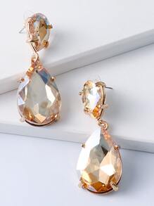 juran Alloy Water-drop Earrings - Champagne - View 5