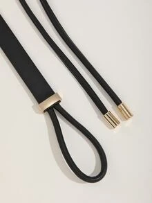 PU Leather Rope Belt - Black - View 5