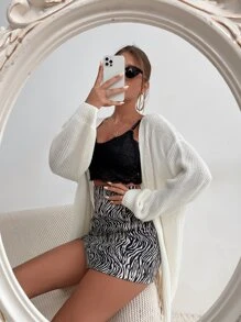 Breezaya Lantern Sleeve Casual Design Cardigan,Long Sleeve Tops Fall Winter Cloth For Women