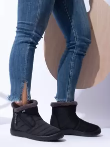 Women's Fashionable Casual Soft & Comfortable Warm Side Zipper Snow Boots