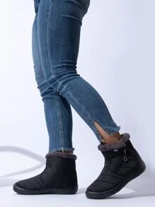 Women's Fashionable Casual Soft & Comfortable Warm Side Zipper Snow Boots