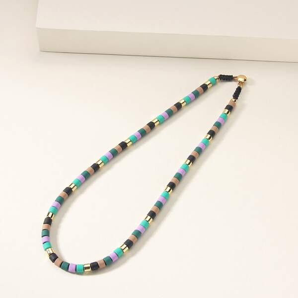 

Stone Beaded Necklace, Multicolor