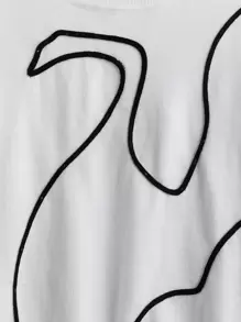 Girls Line Graphic Jumper - White - View 5