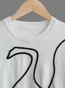 Girls Line Graphic Jumper - White - View 6