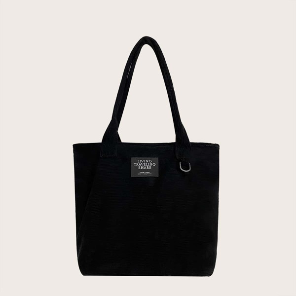 

Letter Graphic Shopper Bag, Black