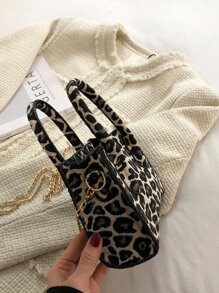 Túi Satchel Mini Allover Leopard Pattern, Túi họa tiết da báo thời trang - Nhiều màu - Xem 6