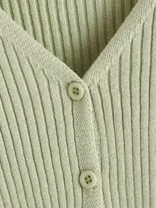 Casual Vlak Cardigans voor kleutermeisjes Geplisseerde Voorpand met Knoopjes