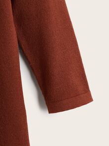 Toddler Girls Contrast Collar Jumper Dress - Rust Brown - View 3