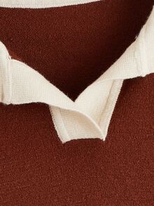 Toddler Girls Contrast Collar Jumper Dress - Rust Brown - View 4