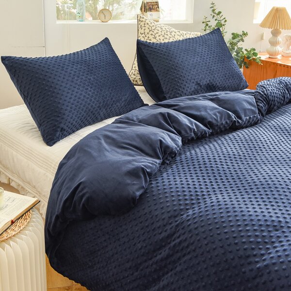 

Dot Design Duvet Cover Set Without Filler, Navy blue