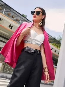 Mulvari Áo nữ Lá thư Gợi cảm - Màu be - Xem 1