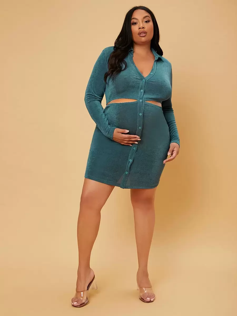 SHEIN Maternity Plus Cut Out Bodycon Dress