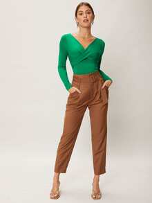 MOTF PREMIUM VISCOSE SLIM TWIST T-SHIRT - Green - View 4