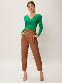 MOTF PREMIUM VISCOSE SLIM TWIST T-SHIRT - Green - View 7