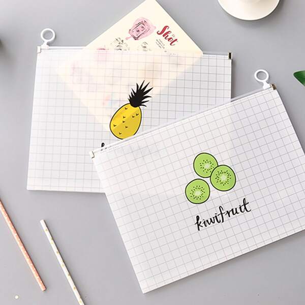 

1pc Fruit Print Random File Pocket, Multicolor