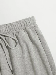 Women Skull Print Joggers - Light Grey - View 3