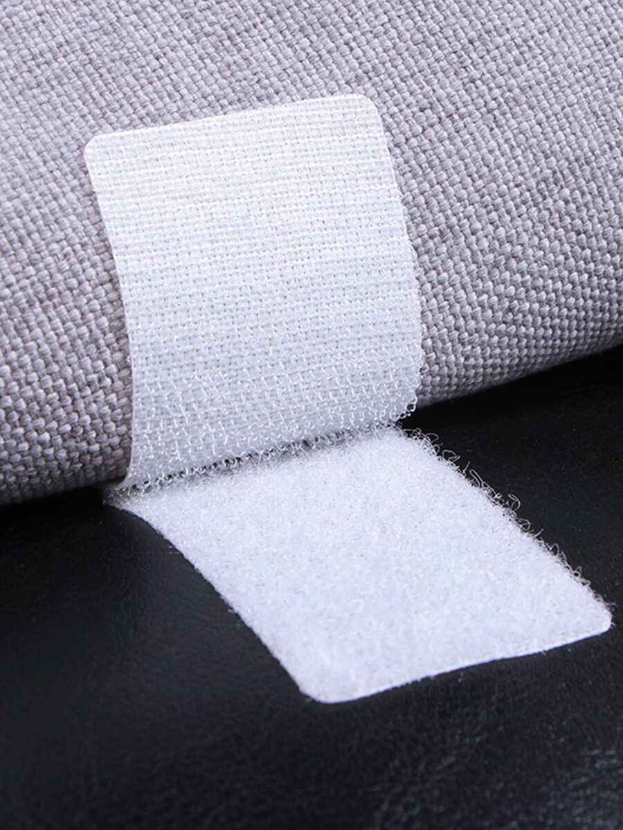 5pcs Non-slip Fixed Sticker, Rectangle Shaped Sticky Hook Loop Fastener For Sofa - White - View 1