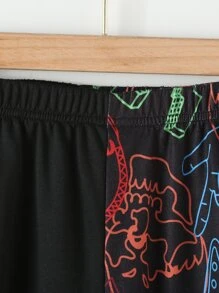 Girls Gesture & Skull Print Joggers - Black - View 4