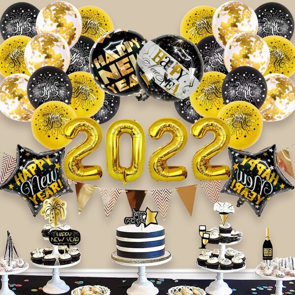 

44pcs Slogan Graphic Party Decoration Set, Multicolor