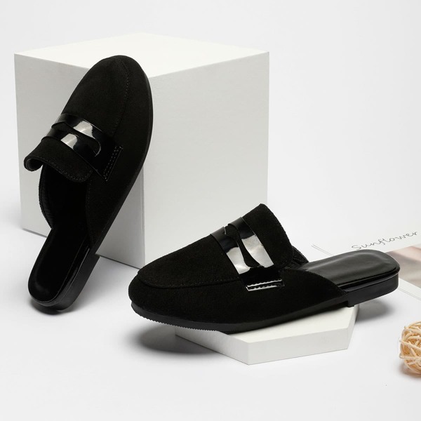 

Girls Suede Mules, Black