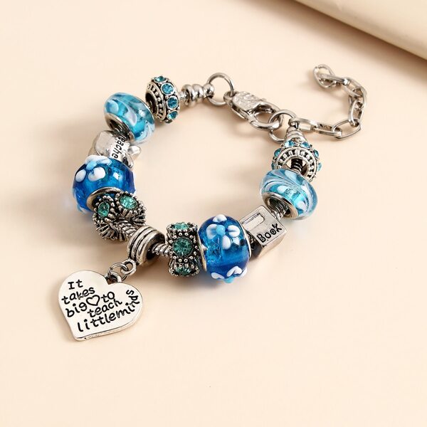 

Rhinestone Detail Beaded Bracelet, Blue