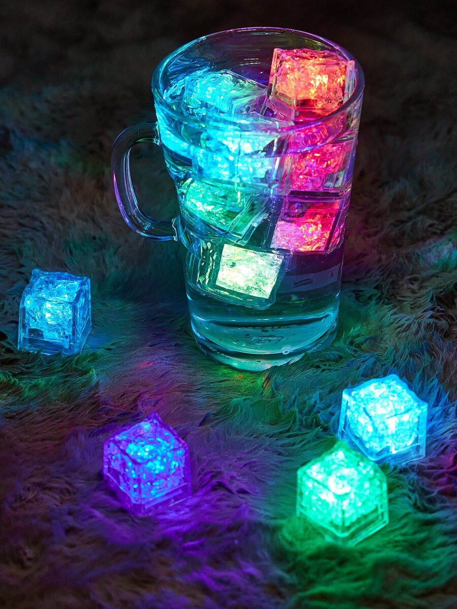 4pcs Colorful Glowing LED Plastic Ice Cube Light Blocks - Multicolor - View 1