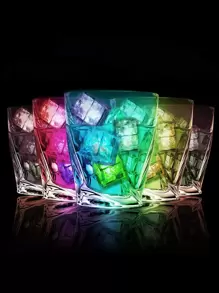 4pcs Colorful Glowing LED Plastic Ice Cube Light Blocks - Multicolor - View 4