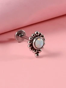 Piercing de labio con decoración de ópalo, joyería de acero inoxidable, Piercing perfecto Punk para mujeres y hombres, regalo de joyería corporal - Multicolor - Ver 3