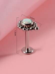 Piercing de labio con decoración de ópalo, joyería de acero inoxidable, Piercing perfecto Punk para mujeres y hombres, regalo de joyería corporal - Multicolor - Ver 4