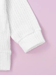 SHEIN Young Boy 2pcs Solid Turtleneck Sweatshirt - Black and White - View 4