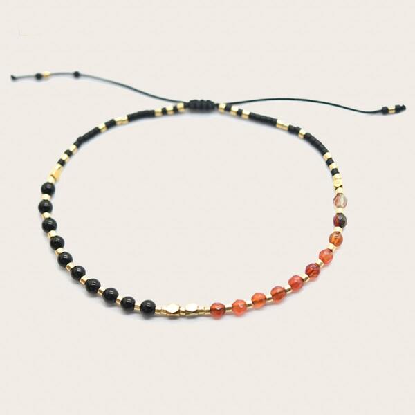 

Color Block Beaded Bracelet, Multicolor