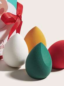 4pcs Christmas Makeup Sponge Set - Multicolor - View 4