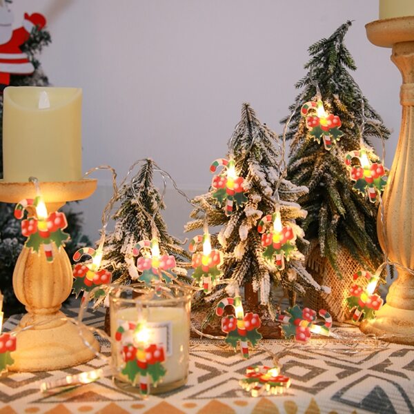 

1pc Christmas String Light With 10pcs Candy Bulb, Yellow
