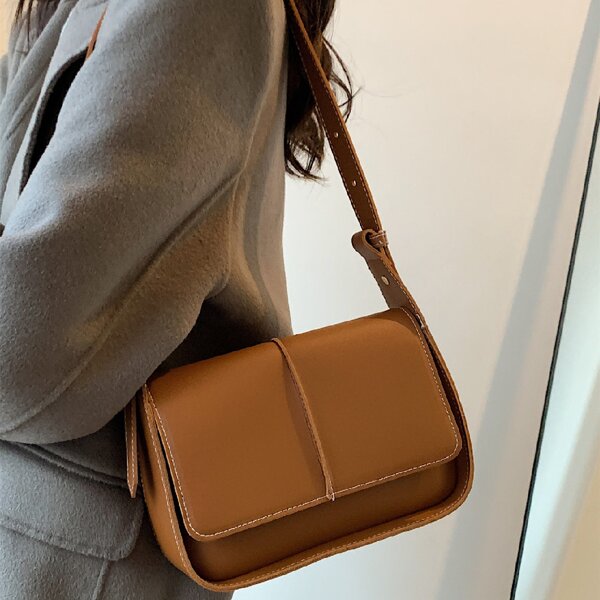 

Minimalist Flap Saddle Bag, Brown