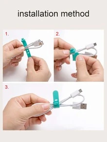 4 bộ tổ chức cáp dữ liệu silicone - màu xanh lá - Xem 5