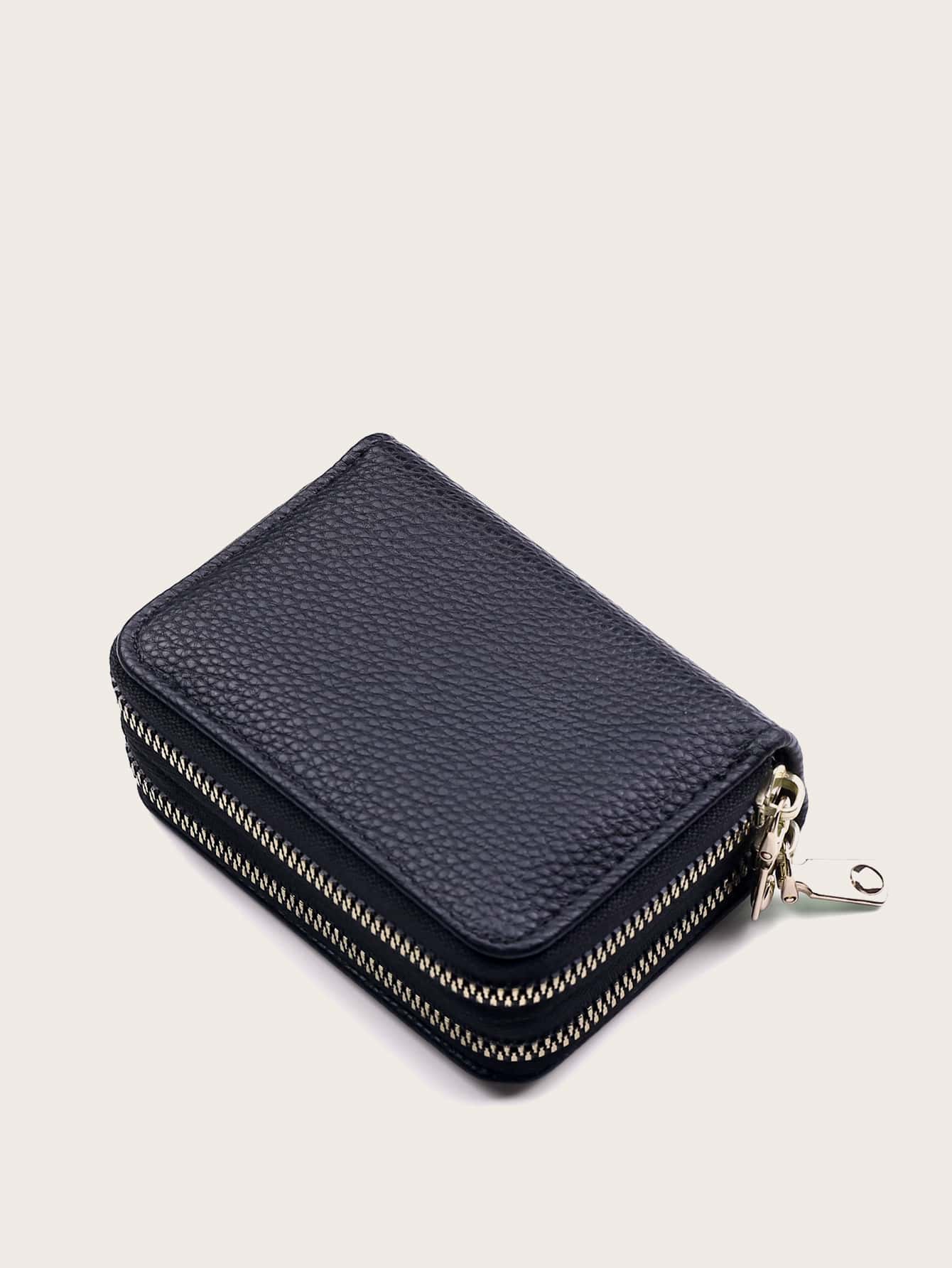Pebble Embossed Card Holder Business Casual - Black - View 1