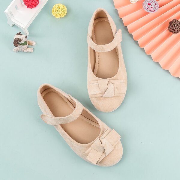 

Girls Bow Decor Mary Jane Flats, Gold