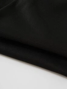 SHEIN Unity Butterfly Rhinestone Thermal Lined Elastic Waist Sweatpants - Black - View 5