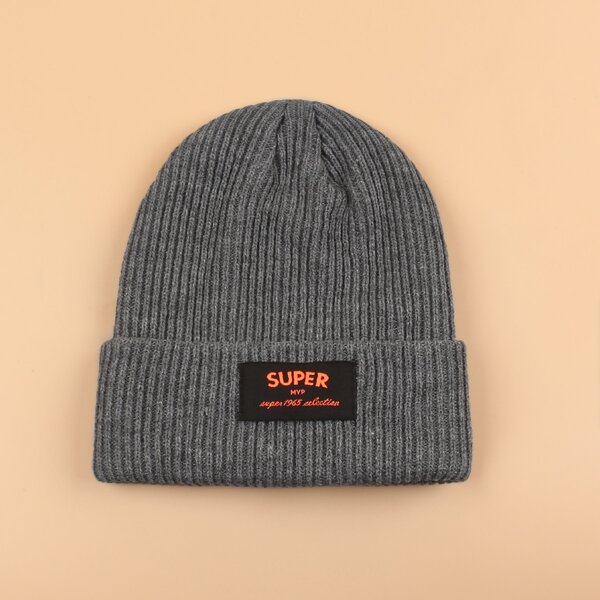 

Letter Label Beanie, Grey