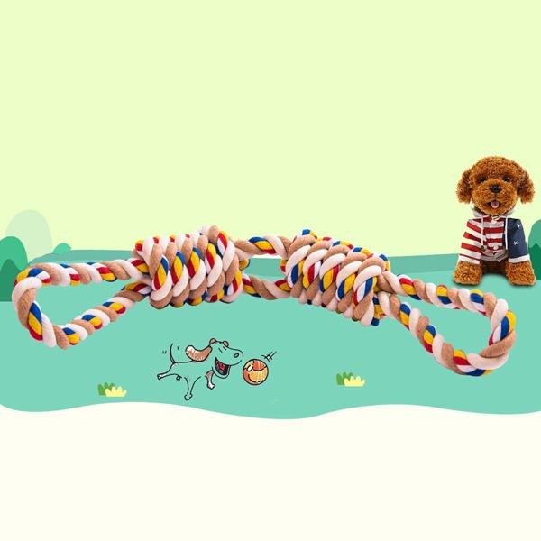 

1pc Rope Knot Pet Chew Toy, Multicolor