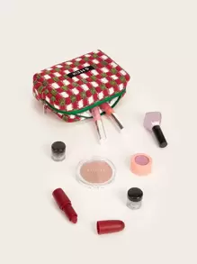 SHEIN Plaid Pattern Makeup Bag - Multicolor - View 2