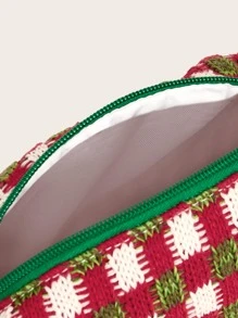 SHEIN Plaid Pattern Makeup Bag - Multicolor - View 5