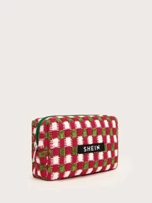 SHEIN Plaid Pattern Makeup Bag - Multicolor - View 6