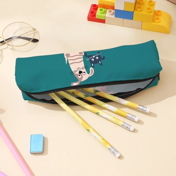 

Cartoon Graphic Pencil Case, Green