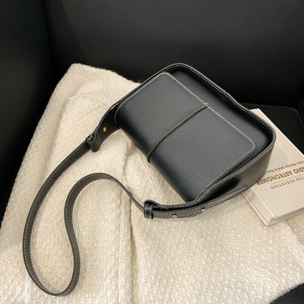 

Minimalist Flap Square Bag, Black