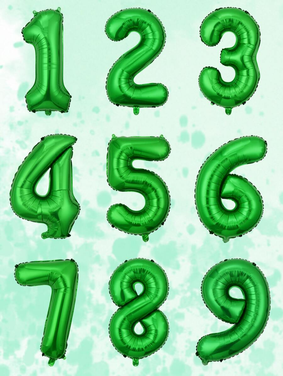 H.L.BALLOON 1 套 32 英寸绿色数字气球和 16 英寸绿色数字 1，圣诞节 - 綠色 - 查看 1
