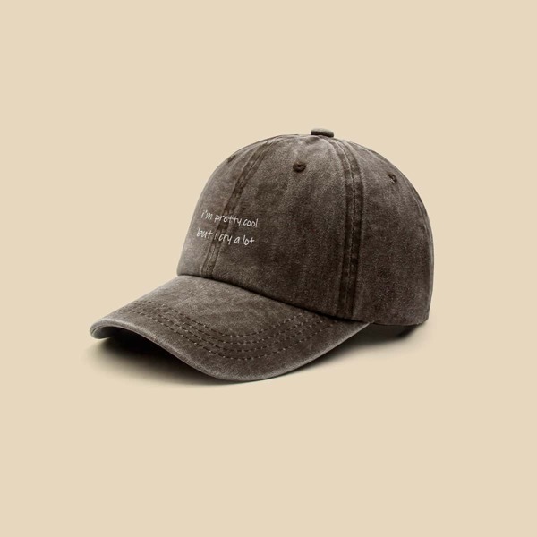 

Slogan Graphic Baseball Cap, Coffee brown