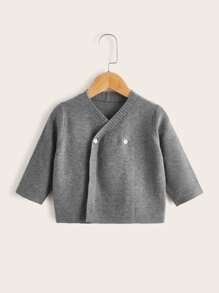 Cardigans bé Nút màu trơn Giải trí - Xám - Xem 1